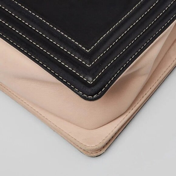 Chanel Bi-Color Beige/Black Leather Medium Boy Bag - Picture 4 of 12